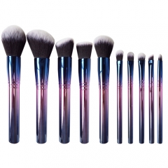 10Pcs Makeup Brush Set Premium Synthetic Kabuki Brush Cosmetics Foundation Concealers Powder Blush Blending Face Eye Shadows Brush