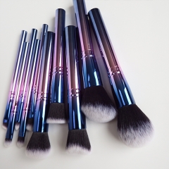 10Pcs Makeup Brush Set Premium Synthetic Kabuki Brush Cosmetics Foundation Concealers Powder Blush Blending Face Eye Shadows Brush