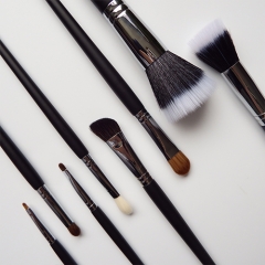 8Pcs Makeup Brush Set Professional black wooden  taper tail Handle Foundation Powder Eyebrow Eyeshadow  Brushes Kits Cosmetic Tools