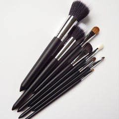 8Pcs Makeup Brush Set Professional black wooden  taper tail Handle Foundation Powder Eyebrow Eyeshadow  Brushes Kits Cosmetic Tools