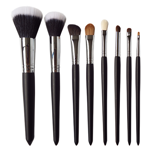 8Pcs Makeup Brush Set Professional black wooden  taper tail Handle Foundation Powder Eyebrow Eyeshadow  Brushes Kits Cosmetic Tools
