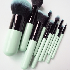 Professional 10 pieces makeup brush set  wooden handle  high dense synthetic hair