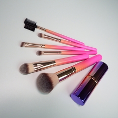 New Arrival 7pcs makeup brush set wooden handle natural synthetic hair