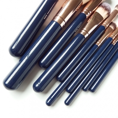 Wholesales 11pcs makeup brush set with wooden handle natural synthetic hair