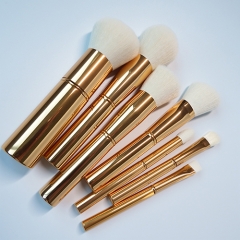Brand new LS makeup brush set with aluminum handle,super soft white synthetic hair