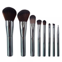 8 pieces makeup brush set with aluminum handle,high quality synthetic fiber bristles