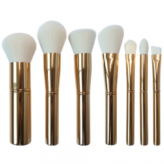 Brand new LS makeup brush set with aluminum handle,super soft white synthetic hair