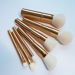 Brand new LS makeup brush set with aluminum handle,super soft white synthetic hair