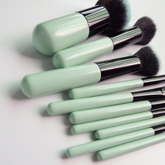 Professional 10 pieces makeup brush set  wooden handle  high dense synthetic hair