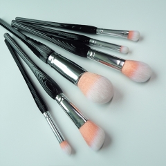 6 pieces Premium Cosmetic Makeup Brush Set Synthetic Makeup Foundation  Eyeshadow Powder Blush Brushes for liquid Cream Concealer Brush Set with Black