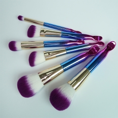 Eco-daily Makeup Brush Set, 6 PCS Fantasy unique shaped Handles Makeup Brushes Face Eye Shadow Foundation Blush Powder Liquid Cream brush kit