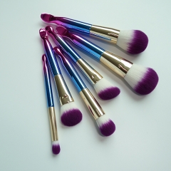Eco-daily Makeup Brush Set, 6 PCS Fantasy unique shaped Handles Makeup Brushes Face Eye Shadow Foundation Blush Powder Liquid Cream brush kit