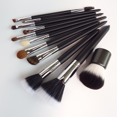 Professional 11 pcs Makeup Brushes Set Taper tail wooden handle, high quality synthetic hair and animal hair