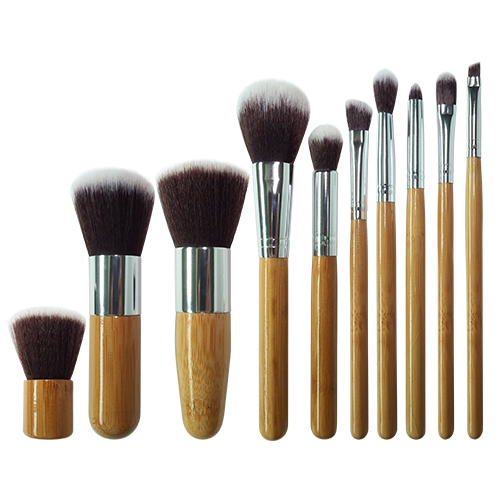 10Pcs Makeup Brush Set Professional bamboo handle Foundation Powder Eyebrow Eyeshadow Eyebrow Concealer smudge Brushes Kits Cosmetic Tools