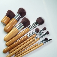 10Pcs Makeup Brush Set Professional bamboo handle Foundation Powder Eyebrow Eyeshadow Eyebrow Concealer smudge Brushes Kits Cosmetic Tools
