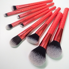 9 pieces exquisite pattern premium makeup brush set natural synthetic hair foundation powder blusher eyeshadow  brush