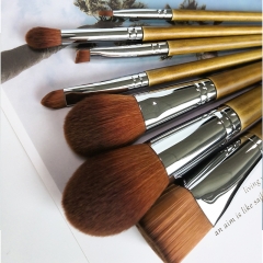 top high quality taper tailed wooden handle  makeup brush set