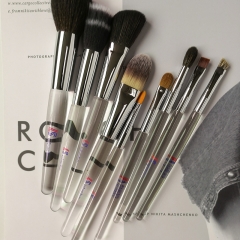 top high quality transparent handle  makeup brush set