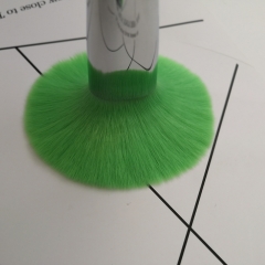 top high quality transparent handle green hair makeup brush set