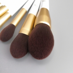 Makeup Brushes Set 12pc white Gold Make Up Brush Set Premium Synthetic Foundation Powder Concealers Eye Shadows