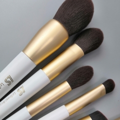 Makeup Brushes Set 12pc white Gold Make Up Brush Set Premium Synthetic Foundation Powder Concealers Eye Shadows