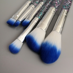 6Pcs Makeup Brushes Set Professional glitter bling plastic handle Cosmetic Brushes For Face,Eye Shadow,Eyeliner Foundation Powder brush