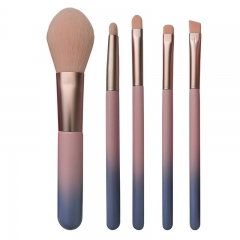 Travel makeup brush set 5 pcs powder blush brow brush concealer smudge