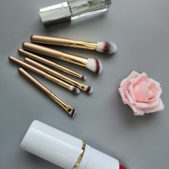 Premium 6 pcs cosmetic brush powder blush contour brow brush eyeshadow with white lipstic holder