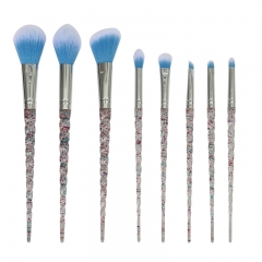 8pcs makeup brush set glitter crystal handle