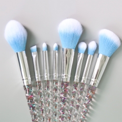 8pcs makeup brush set glitter crystal handle