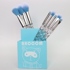 8pcs makeup brush set glitter crystal handle