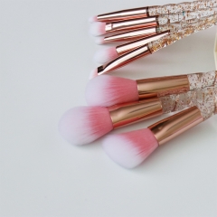 8pcs makeup brush set glitter crystal handle synthetic hair