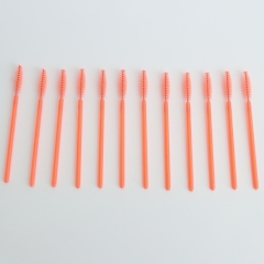 Wholesale Disposable mascara wand brush  eyelash brush makeup applicators orange