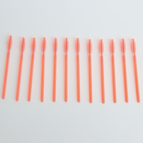 Wholesale Disposable mascara wand brush  eyelash brush makeup applicators orange