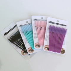 Wholesale Disposable mascara wand brush one time use eyelash brush makeup applicators purple