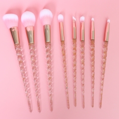 8pcs makeup brush set glitter crystal handle synthetic hair
