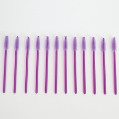 Wholesale Disposable mascara wand brush one time use eyelash brush makeup applicators purple