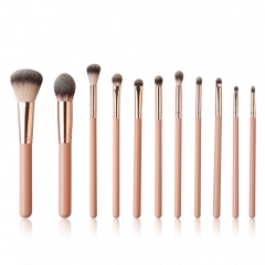 Makeup brush set 11 pieces including powder brush, bronzer brush and eyeshadow brushes