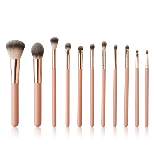 Makeup brush set 11 pieces including powder brush, bronzer brush and eyeshadow brushes