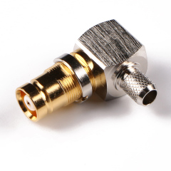 1.6/5.6 Female RA connector Crimp/Solder attachment for RG cable