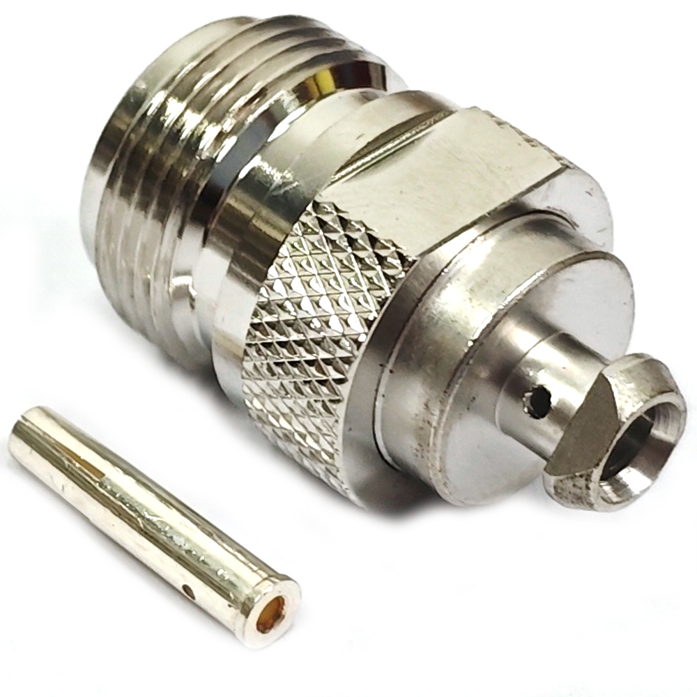 Low PIM Coaxial RF Connector N Female Solder to RG402 Cable
