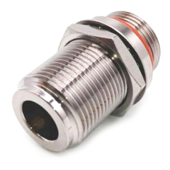 Low PIM Coaxial RF Connector N Female Bulkhead Rear Mount Solder to RG402 Cable