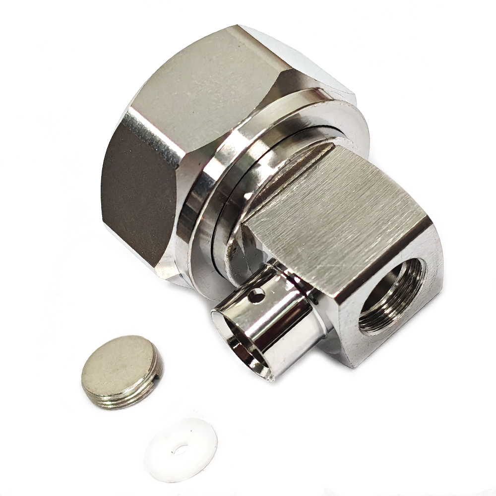 Low PIM Coaxial RF Connector 4.3-10 Male Right Angle Solder to RG401 SPP-250-LLPL 1/4"S Cable