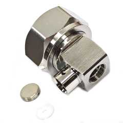 Low PIM Coaxial RF Connector 4.3-10 Male Right Angle Solder to RG401 SPP-250-LLPL 1/4"S Cable