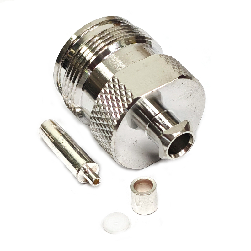 Low PIM Coaxial RF Connector 4.3-10 Female Solder to RG402 Cable