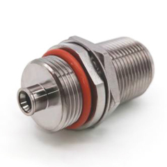 Low PIM Coaxial RF Connector N Female Bulkhead Rear Mount Solder to RG402 Cable