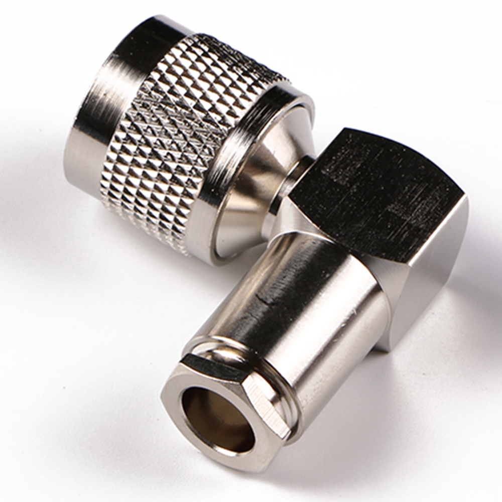 Low Loss Coaxial RF Connector TNC Male Right Angle Clamp for LMR400 Cable