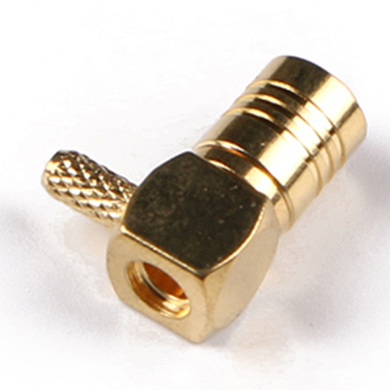 Low Loss Coaxial RF Connector SMB Male Right Angle for LMR200 RG58 Cable