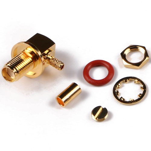 Low Loss Coaxial RF Connector SMA Female Waterproof IP67 Rated Right Angle for LMR200 RG58 Cable