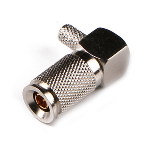 Low Loss Coaxial RF Connector 1.0/2.3 CC4 Male Right Angle Crimp for LMR200 RG58 Cable